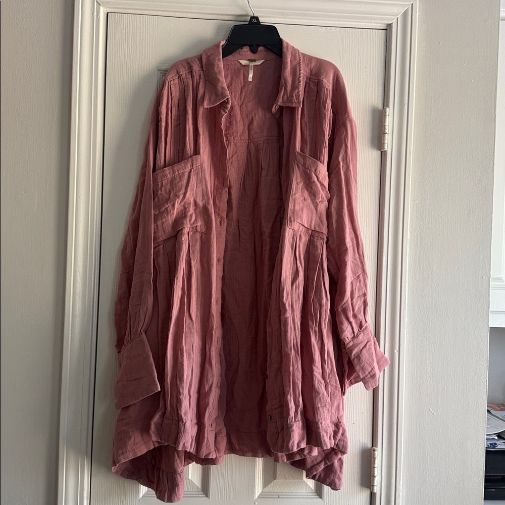 Free People Voyager Shirtdress Button-Front Oversized Dress - Picture 6 of 16